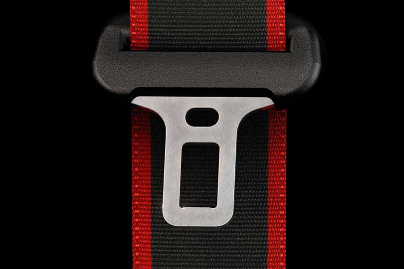 Seat Belt – Black with Red Stripe