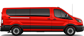 2027 Ford Transit® Passenger Van XL model shown in Race Red