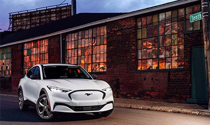 2023 Mustang Mach-E® SUV with extra-cost color option shown.