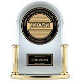 J.D. Power trophy beside text: Ford Credit ranked #1 in Customer Satisfaction among Mass Market Automotive Financing Providers, two years running.