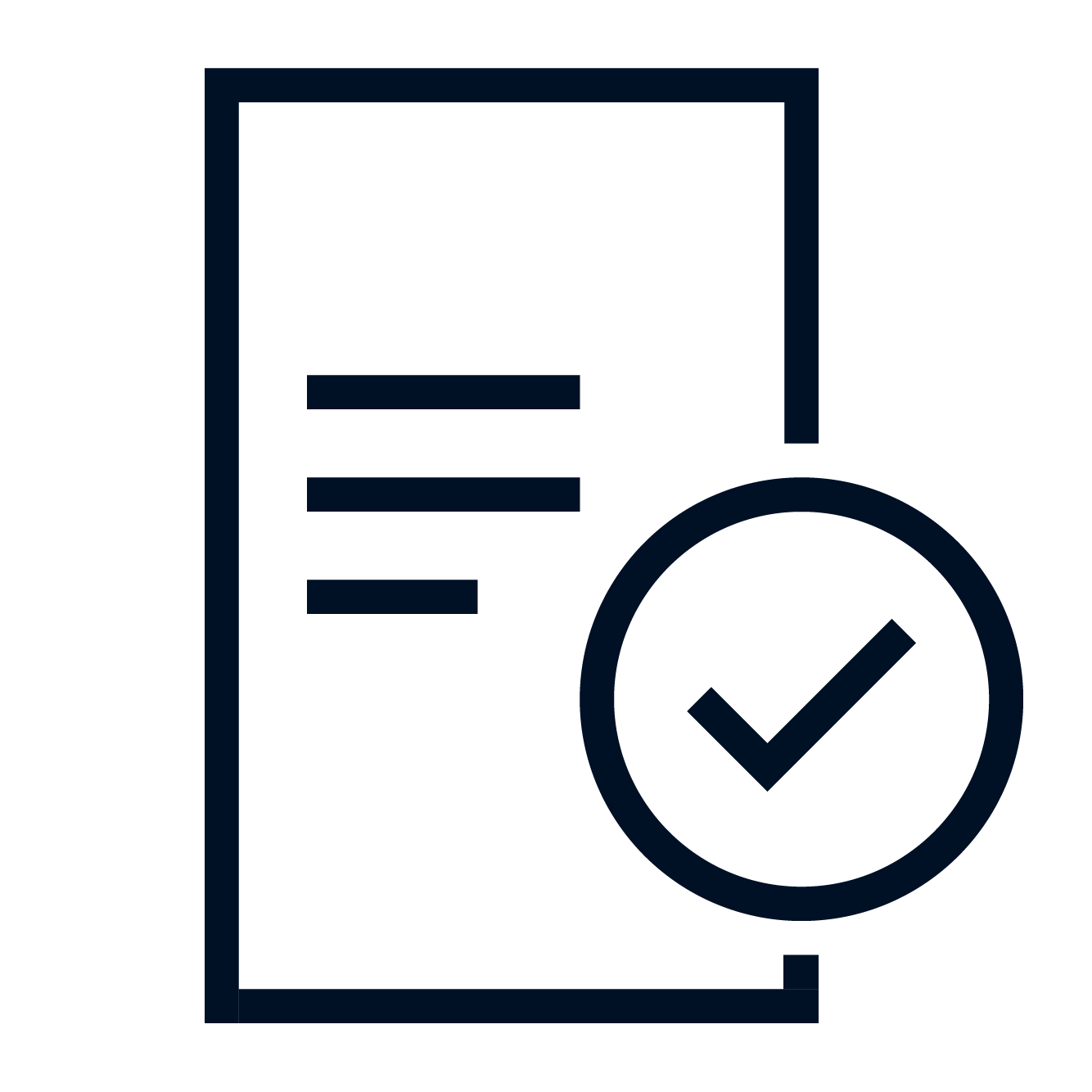 Icon of a document with a check mark