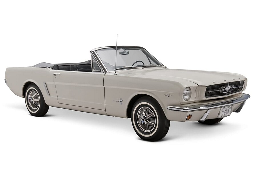 1965 Ford Mustang Convertible on a white background
