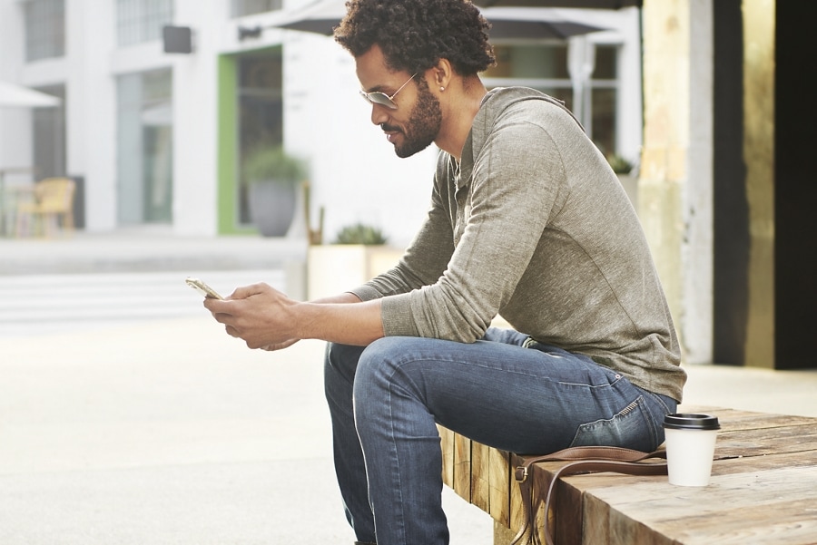 A person using their phone