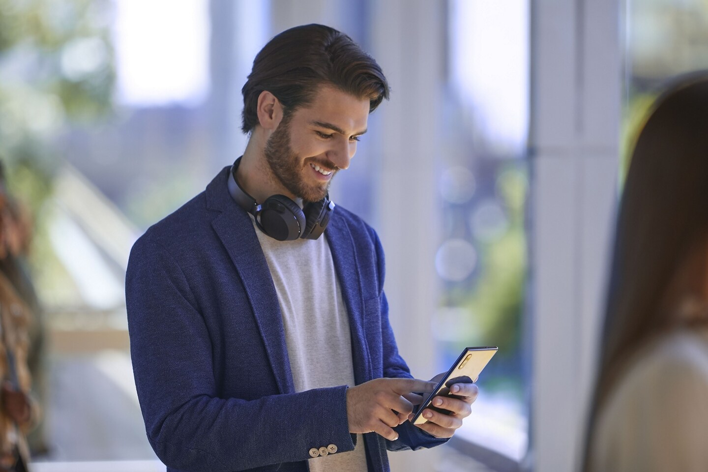 A man looking at his phone