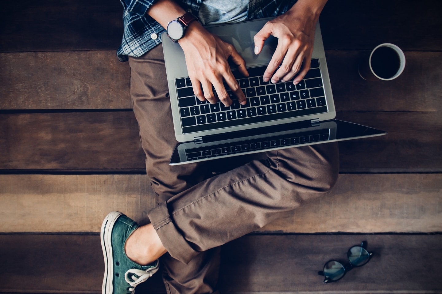Person using a laptop