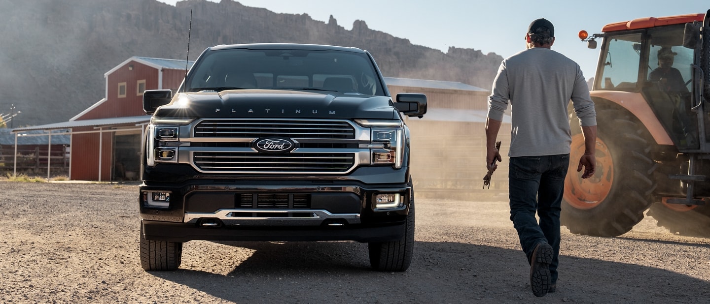A Ford F-150® hybrid at work on a farm