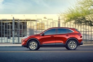 2020 Ford Escape Titanium with redesigned exterior in Rapid Red Metallic Tinted Clearcoat