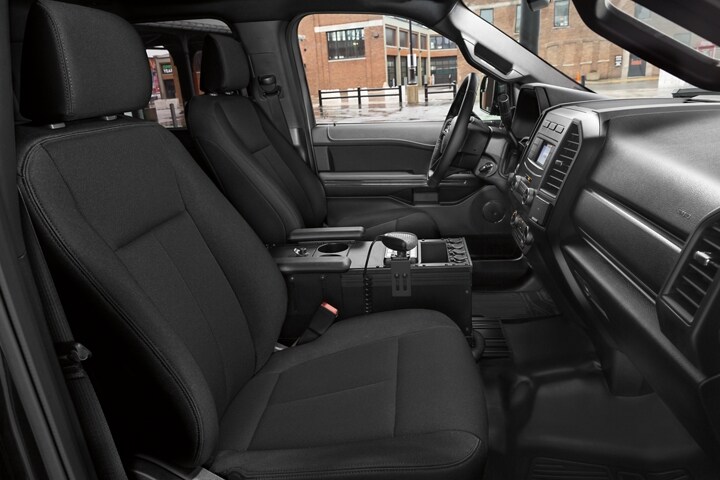 The interior of the twenty twenty one ford expedition special service vehicle