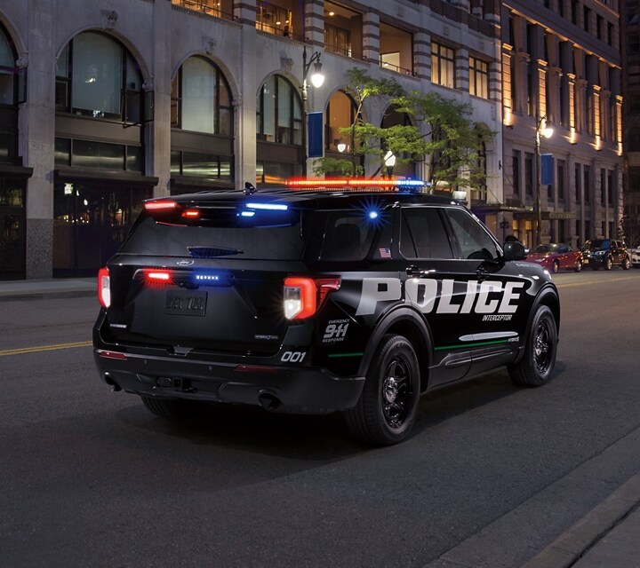 Ford Police Interceptor® Utility on a city street
