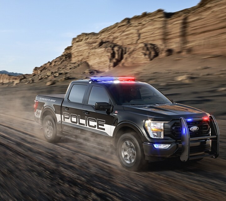 The f 1 50 police responder being driven off road