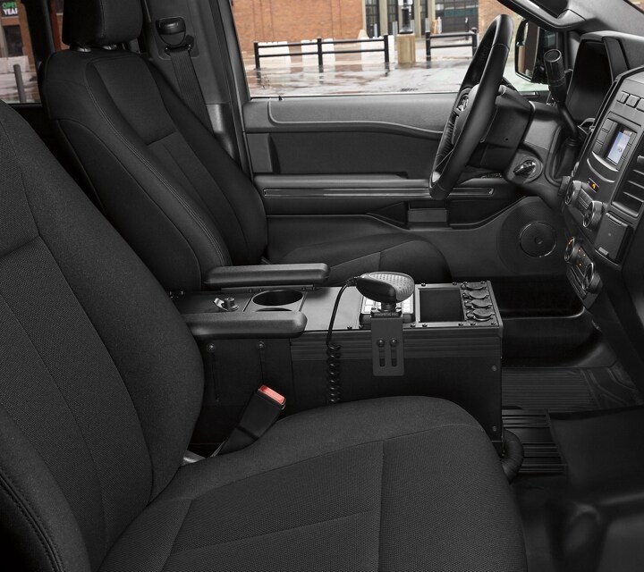 The interior of the twenty twenty one ford expedition special service vehicle