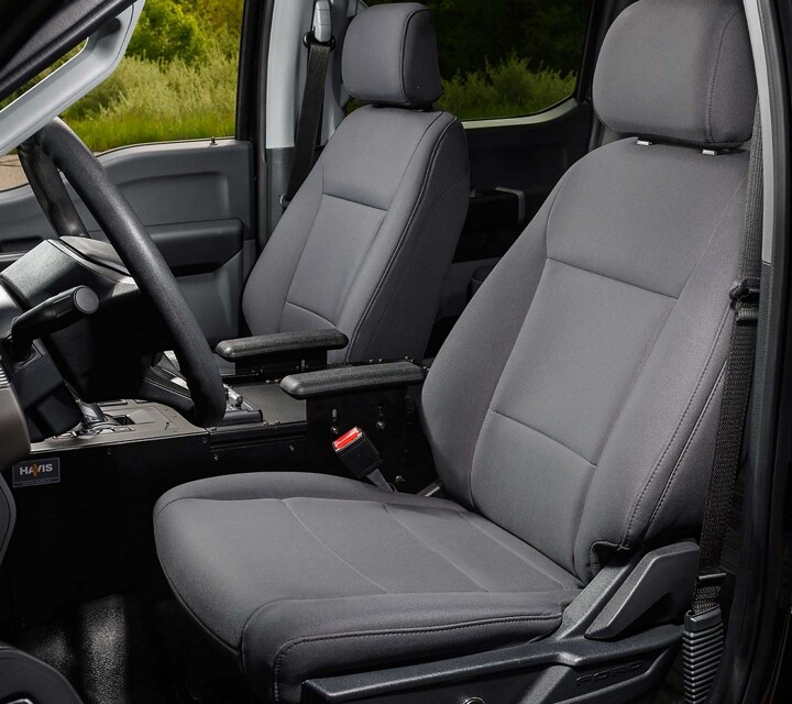 2023 Ford F-150®️ Lightning™️ Pro SSV close-up of front row seats from a side angle