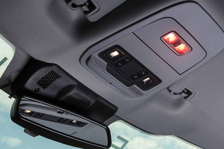 2023 Ford F-150®️ Lightning™️ Pro SSV front row task lights and rearview mirror