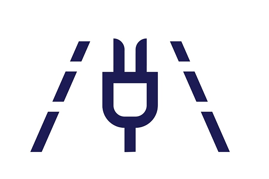 Electric vehicle travel charging logo
