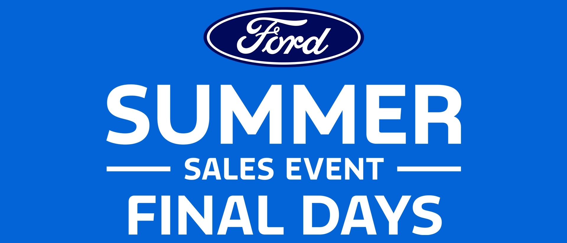 Blue banner with Ford Summer Sales Event logo