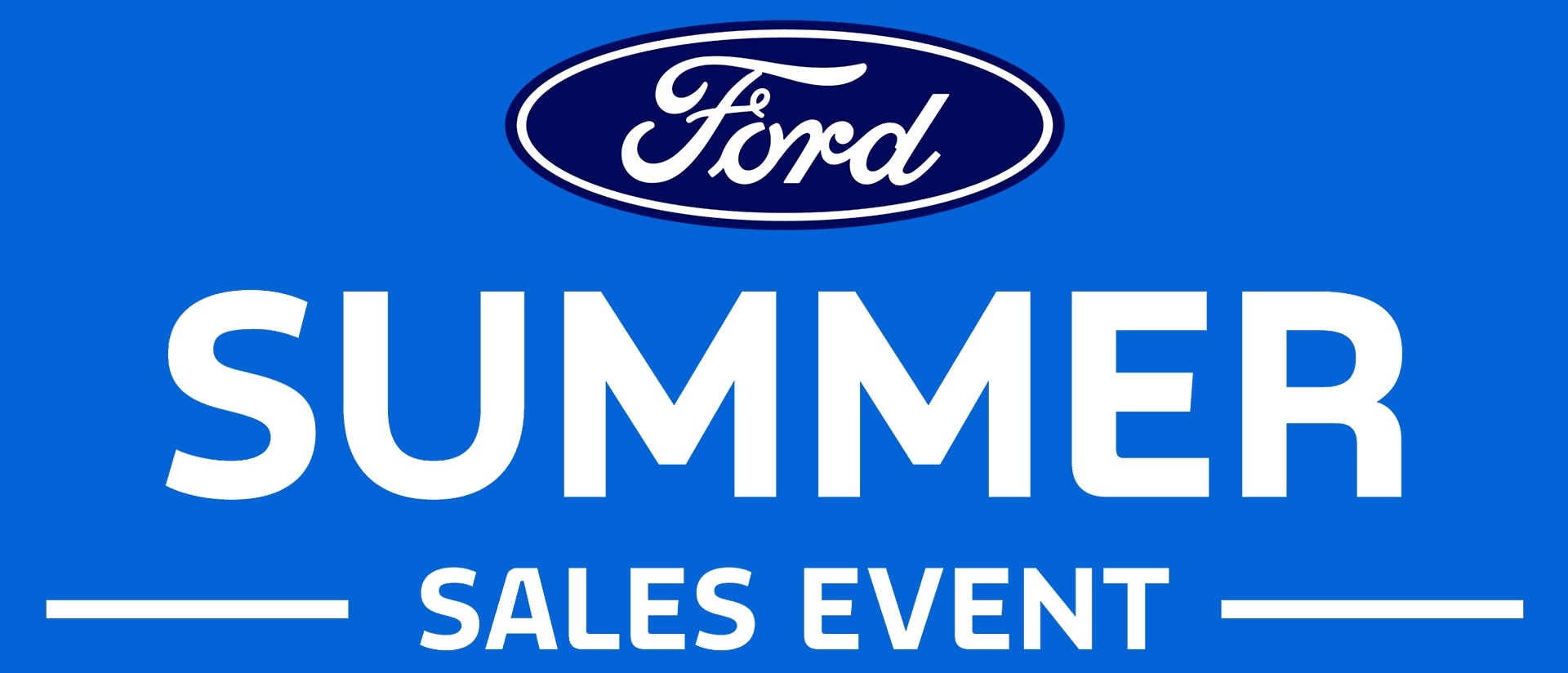 Blue banner with Ford Summer Sales Event logo