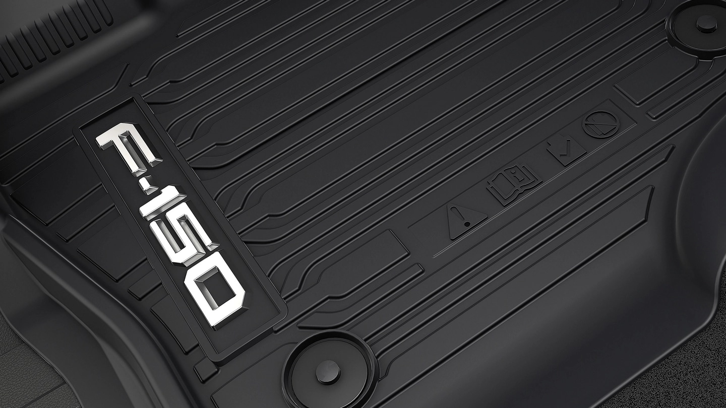 Close-up of floor liner texture for a 2025 Ford F-150 Lightning®