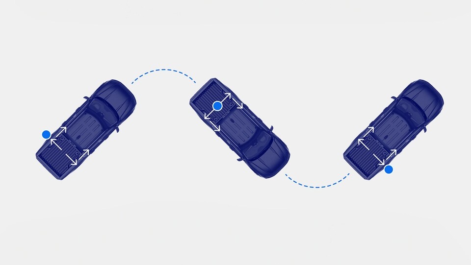An illustration showing torque being moved among the drive wheels