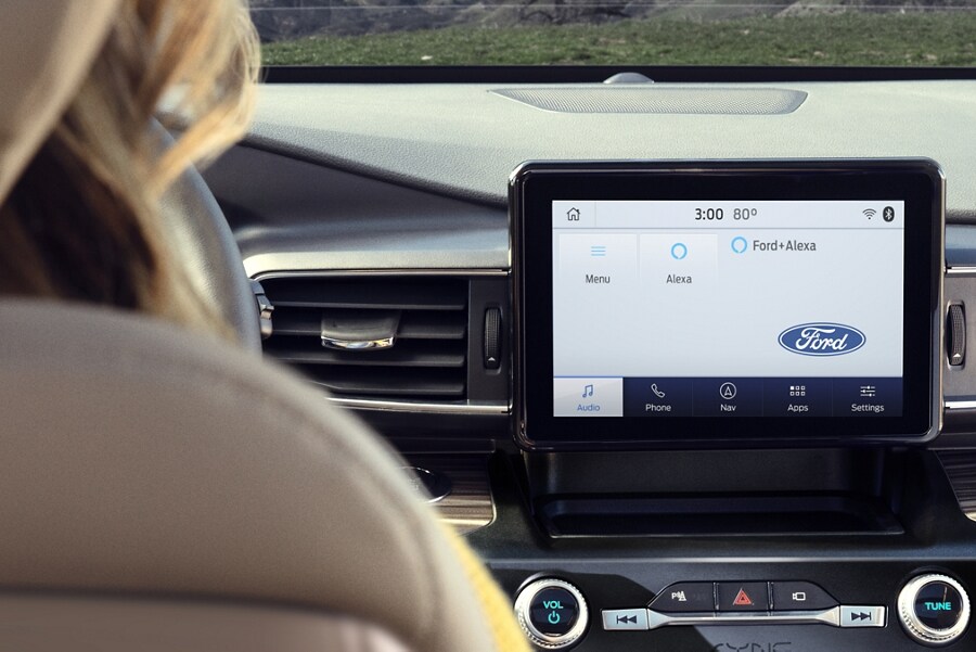 A driver using available voice-activated app control