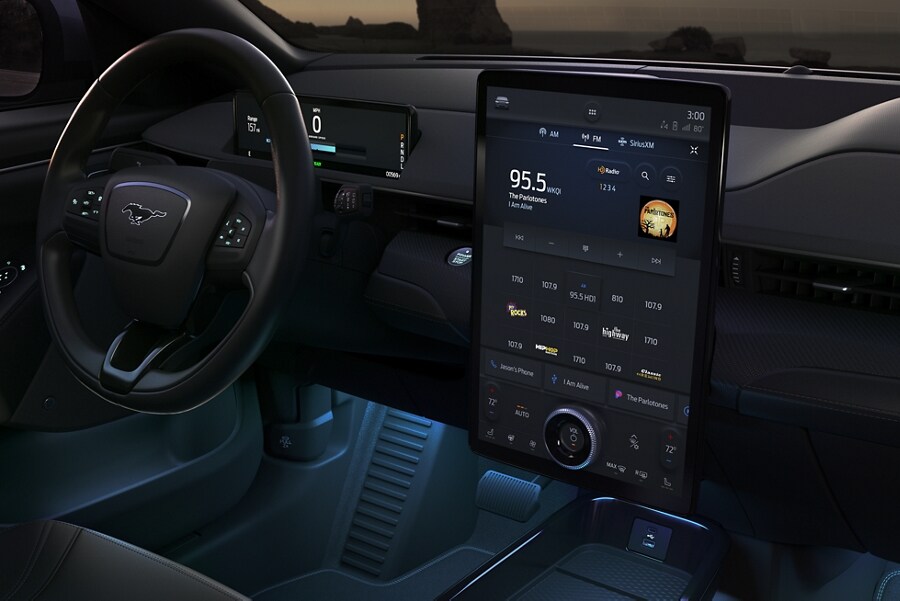 Interior view of a 2021 Ford Mustang Mach-E