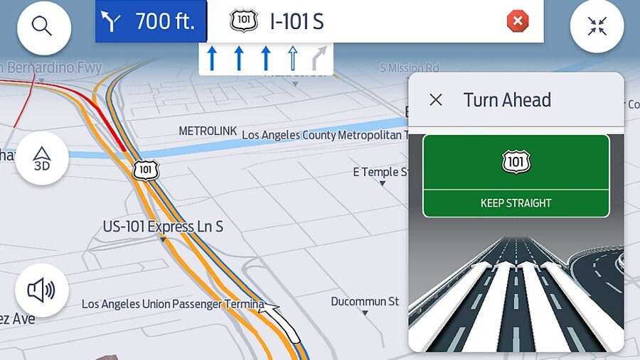 Close view of touchscreen with SYNC® 4 cloud-connected navigation