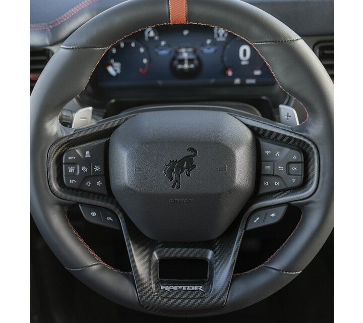 Close-up of a 2023 Ford Bronco® steering wheel