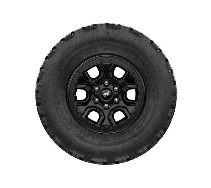 17-inch black high gloss-painted forged aluminum wheel with black beauty ring, beadlock-capable