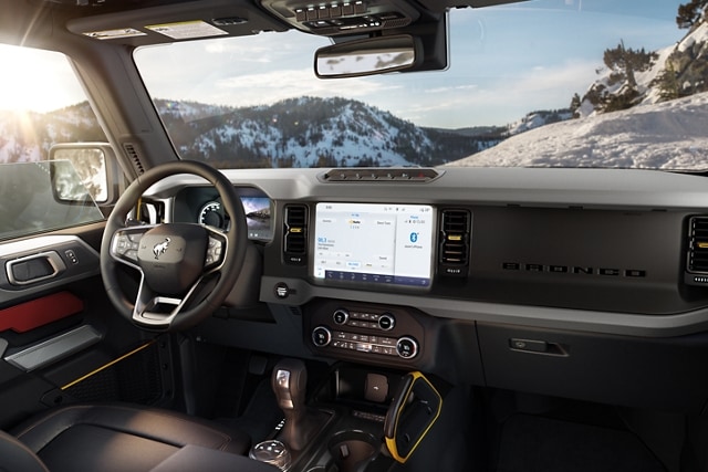 Close-up of the available off-road hero switches inside a 2024 Ford Bronco®