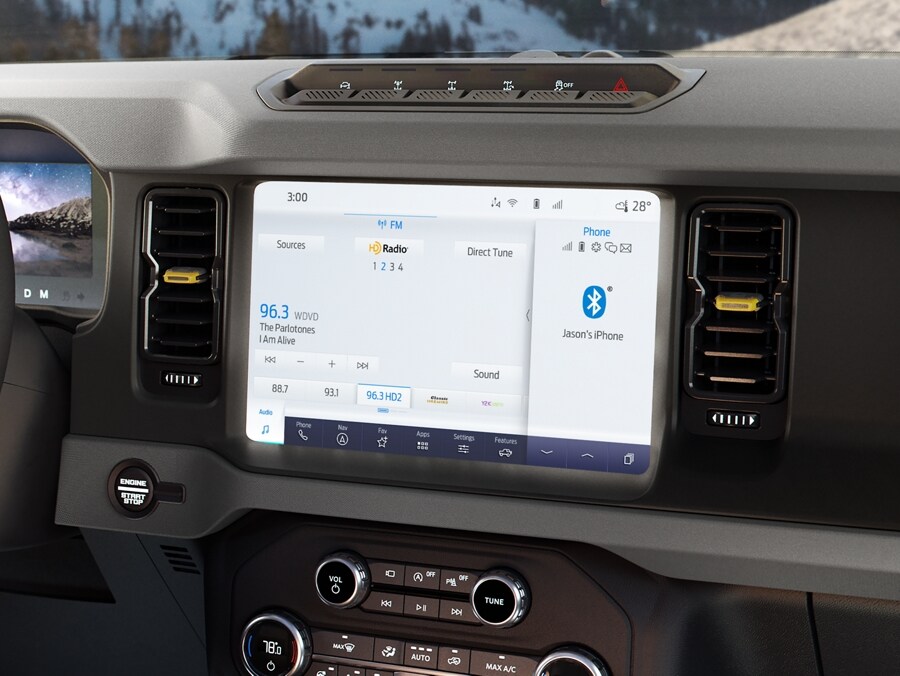 Close-up of the center touchscreen