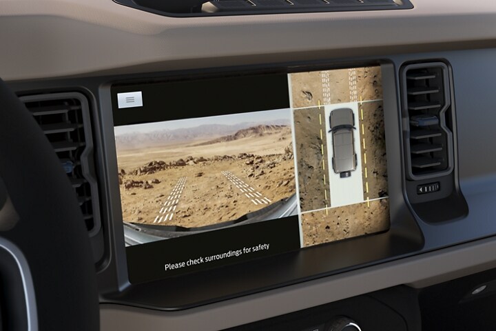 Available touchscreen of 2024 Ford Bronco® displaying image from available 360-Degree Camera