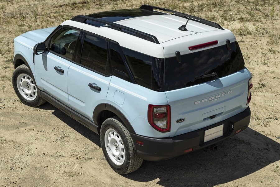 The 2023 Ford Bronco® Sport Heritage model shown in Robin's Egg Blue