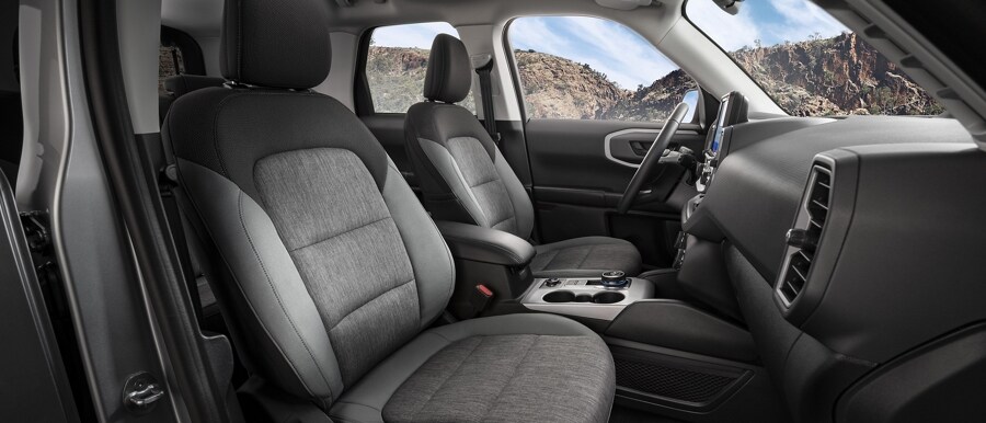 Close-up view of the interior of 2023 Ford Bronco® Sport SUV