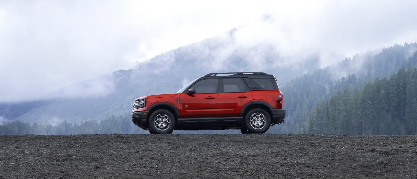 2023 Ford Bronco® Sport SUV parked with mountains in the background