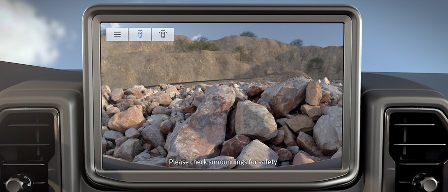 Imagen en la Pantalla de la Cámara de 180° con Vista Dividida