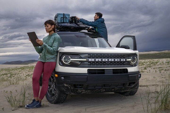 2023 Ford Bronco® Sport SUV parked on a sandy terrain