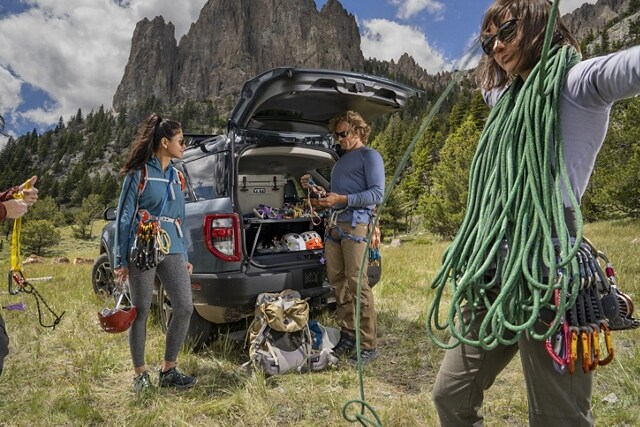 Group of people standing near a 2023 Ford Bronco® Sport SUV
