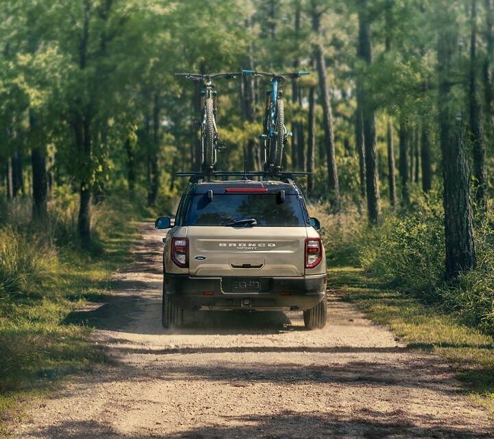 A 2024 Ford Bronco® Sport SUV being driven on a dirt road