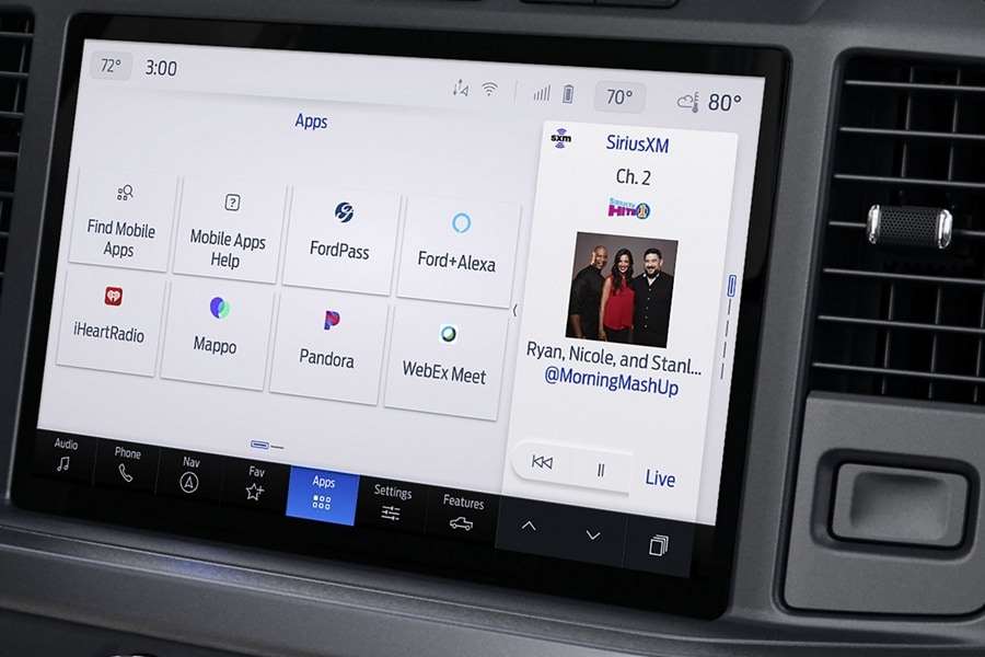 2024 Ford Super Duty® truck center screen showing information on demand