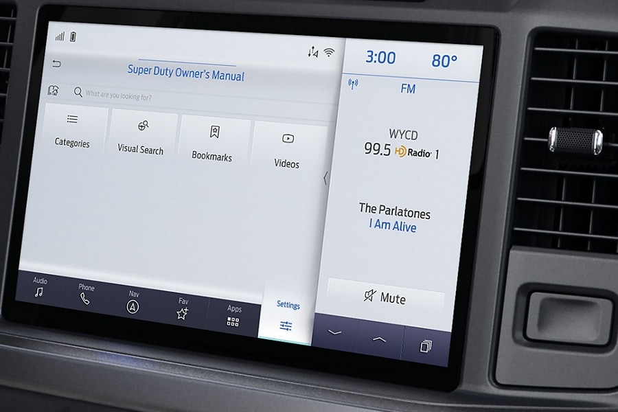 2024 Ford Super Duty® Chassis Cab center screen showing digital Owner’s Manual