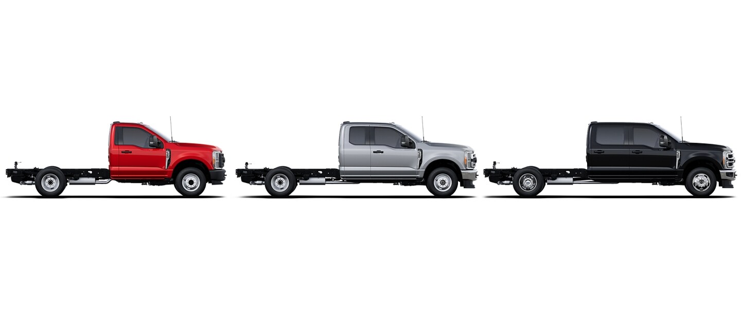Three 2024 Ford Super Duty® Chassis Cab cab styles available