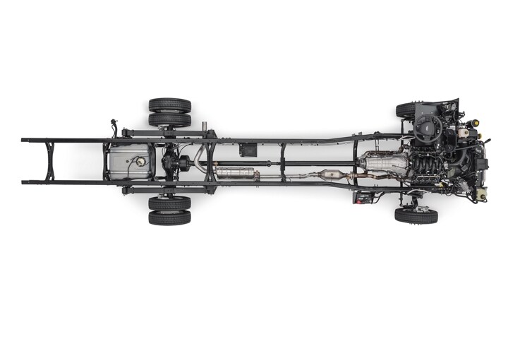 Overhead view of a 2024 Ford E-350 Commercial Stripped Chassis