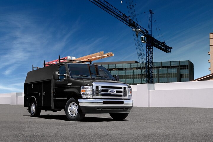 2023 Ford E-Series Cutaway E-450 with high-series exterior upgrade package and service utility van upfit