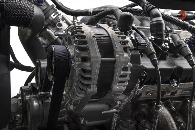 Close-up of the heavy-duty alternators