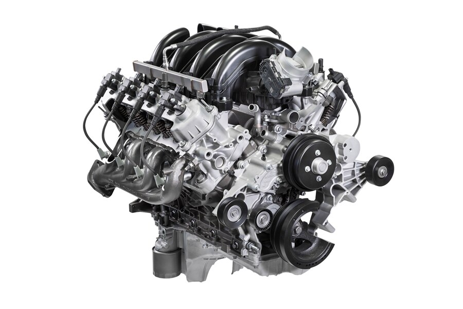 Close-up of the 7.3 liter V8 engine