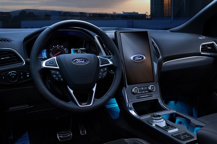 Interior of a 2022 Ford Edge ST