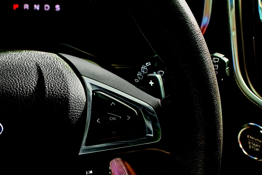 Close-up of paddle shifters of a 2024 Ford Edge® SUV