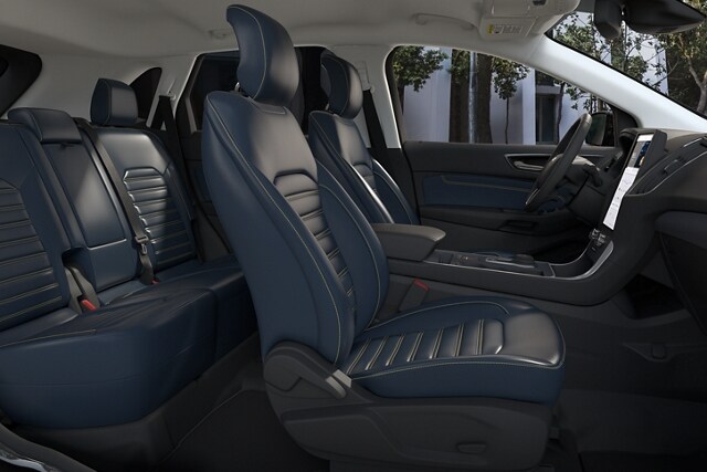 Interior shot of a 2024 Ford Edge® SUV showing front and rear seats