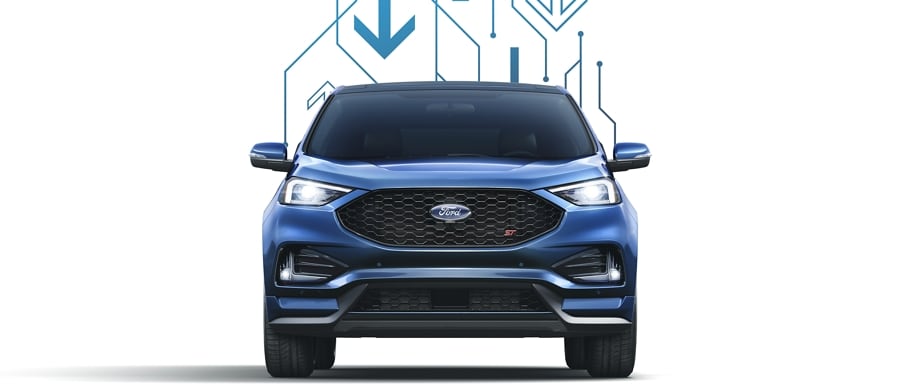Arrow graphics above a 2024 Ford Edge® SUV