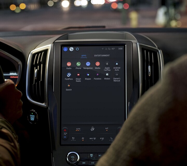 Interior view of the 12-inch portrait touchscreen