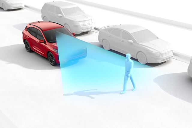 Still frame of Pre-Collision Assist with Automatic Emergency Braking in use